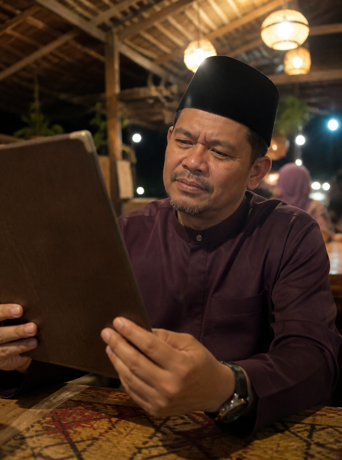 👓 Tulisan menu jadi kabur kalau tak tarik jauh sikit?
